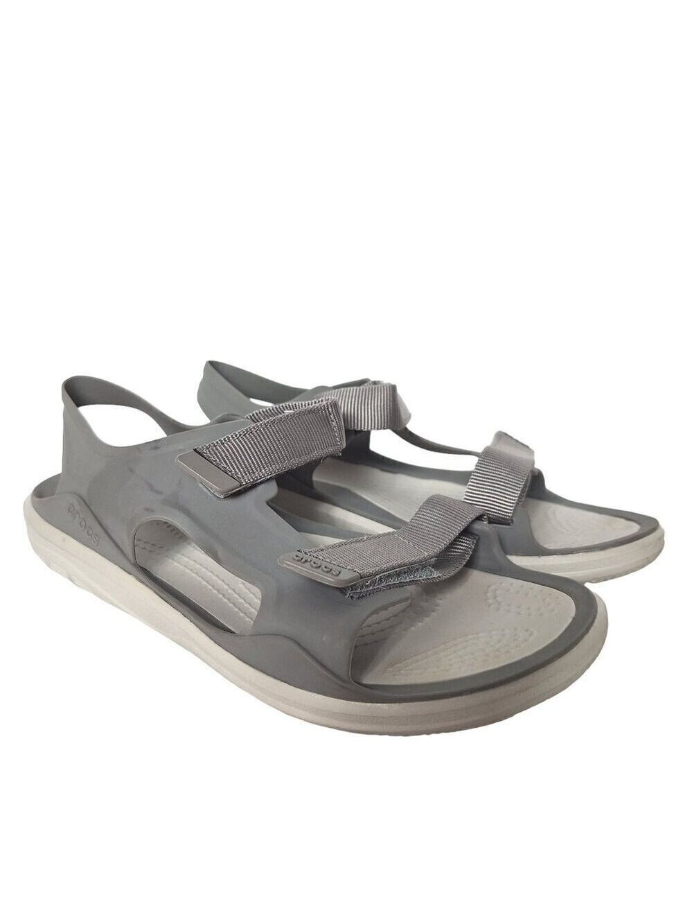 Crocs Women's Gray Rubber Strappy Sandals Size 9